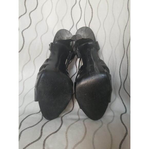 Guess Women's Sandals Black Platform Heels Stiletto Bow Shoes Size 7M - Picture 11 of 12